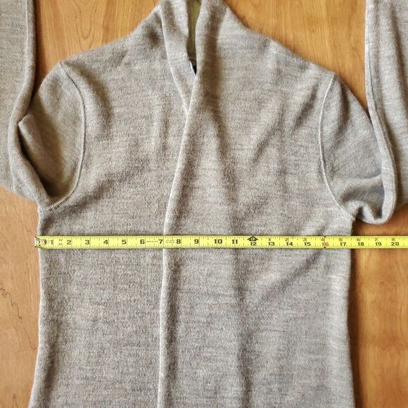 Essential Reversible Alpaca Wool Blend Cardigan Size S Organic Cotton Beige - Picture 10 of 12